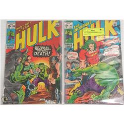 TWO 15 CENT INCREDIBLE HULK COLLECTOR