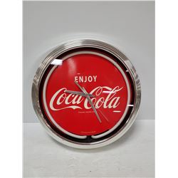 NEON COCA COLA WALL CLOCK 15" DIAMETER. RUNS ON