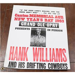 NASHVILLE POSTER - HANK WILLIAMS 1953