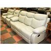 Image 1 : NEW SF3558 GREY LEATHERETTE RECLINING SOFA  78"