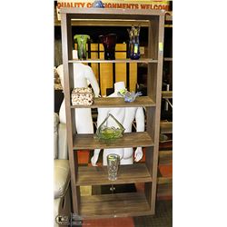 SET OF TWO WOOD GRAIN - GRAY-WASH