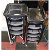 Image 1 : LOT OF 2 ROLLING SALON CARTS