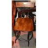 Image 1 : WOOD AND METAL SWIVEL BAR STOOL