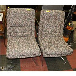 SET OF TWO VINTAGE CHROME BASE CLOTH CHAIRS