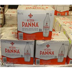 3 CASES WITH TWELVE 1L BOTTLES AQUA PANA NATURAL