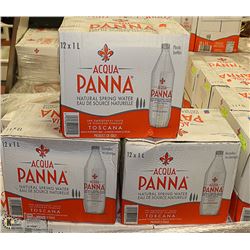 3 CASES WITH TWELVE 1L BOTTLES AQUA PANA NATURAL