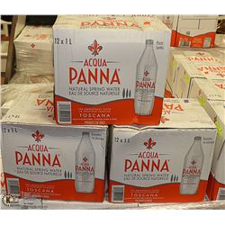 3 CASES WITH TWELVE 1L BOTTLES AQUA PANA NATURAL