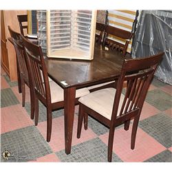 ESPRESSO COLOR TABLE & 6 CHAIR SET.  SHOWS SOME