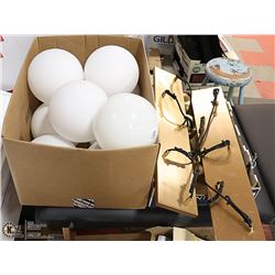 LOT OF 2 WALL MOUNT LIGHT FIXTURES WITH BOX OF