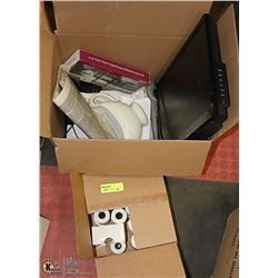 BOX WITH TILL PAPER AND INSIGNIA LCD TV/ MONITOR