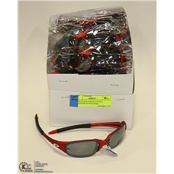 BOX OF RED OAKLEY STYLE  DESIGNER SUNGLASSES