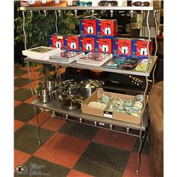 3 TIER ORNATE SHELVING UNIT 48 X 24 X 60