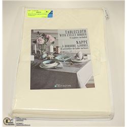 BEIGE CLOTH TABLECLOTH & 6 NAPKIN SET