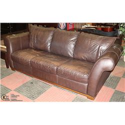 ITALSOFA DARK BROWN LEATHER HIGH