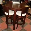Image 1 : SOLID DARK WOOD ROUND PUB-STYLE DINING