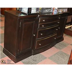 SOLID DARK WOOD DRESSER - 3 LARGE