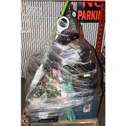 PALLET OF TOOLS, OUTDOOR DECOR, HOUSEHOLD & MORE.