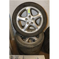 SET OF 4 BF GOODRICH TIRES & RIMS, 195/50R16,