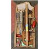 Image 1 : TOOLS- ASSORTED VINTAGE IN WOOD CARRY TOOL BOX