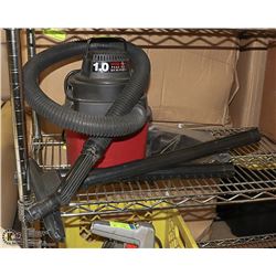 SHOP VAC 1.0 HP WET/DRY VAC WITH ATTACHMENTS