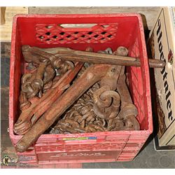 LOT OF CHAINS & PULLEYS
