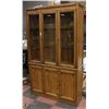 Image 1 : OAK CHINA CABINET- MEASURES 80" TALL X 48"