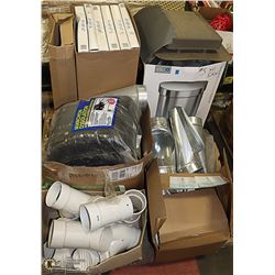PALLET WITH ASSORTED PLUMBING AND DUCTING