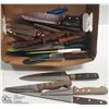 Image 1 : BOX WITH LOTS OF KNIVES INCLUDING SET OF