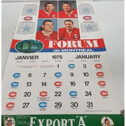 1975 CANADIANS LEGENDS CALENDAR
