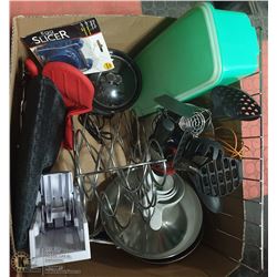 LARGE BOX W/ KITCHEN ITEMS INCL. PADERNO