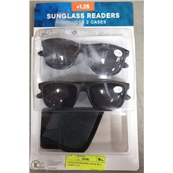 SUNGLASS READERS 2 PACK W/ 2 CASES +1.25