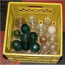 CRATE OF VINTAGE INSULATORS