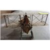 Image 2 : TIN FOLK ART BIPLANE WITH PILOT AND CARGO;