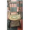 Image 1 : VINTAGE WOOD DOLL HIGH CHAIR, CONVERTS INTO A