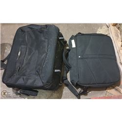 TWO BLACK LAPTOP/MESSENGER BAGS