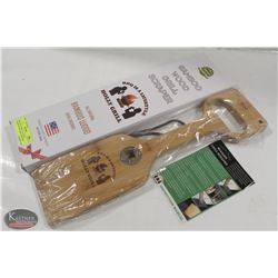 NEW HOLLYGRILL NATURAL BAMBOO WOOD GRILL SCRAPER