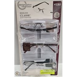 DESIGN OPTICS FOSTER GRANT READING GLASSES +1.50