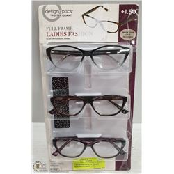 LDS DESIGN OPTICS F. GRANT READING GLASSES +1.50