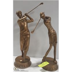 TWO NEW MEN'S AND WOMEN'S GOLFING STATUES