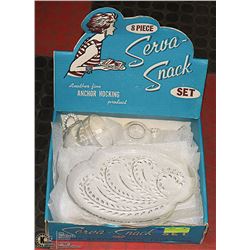 8 PIECE SNACK SET - 1950'S ANCOR HOCKING