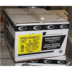 CASE OF 125 36"X50" CLEAR FOOD GRADE GARBAGE BAGS