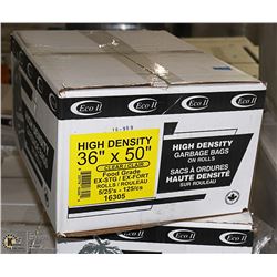 CASE OF 125 36"X50" CLEAR FOOD GRADE GARBAGE BAGS