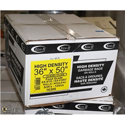 CASE OF 125 36"X50" CLEAR FOOD GRADE GARBAGE BAGS