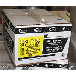 CASE OF 125 36"X50" CLEAR FOOD GRADE GARBAGE BAGS