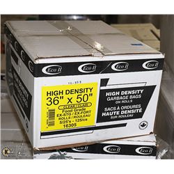 CASE OF 125 36"X50" CLEAR FOOD GRADE GARBAGE BAGS