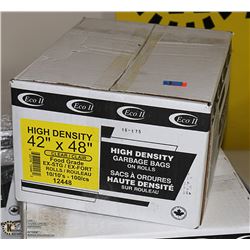 CASE OF 100 42"X48" HIGH DENSITY CLEAR GARBAGE