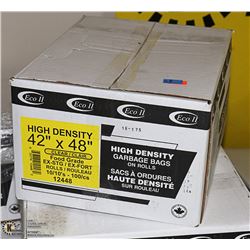 CASE OF 100 42"X48" HIGH DENSITY CLEAR GARBAGE