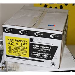 CASE OF 100 42"X48" HIGH DENSITY CLEAR GARBAGE