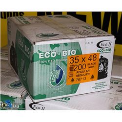 CASE OF 200 35"X48" REGULAR BLACK GARBAGE BAGS