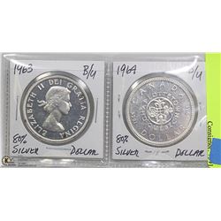 1963 AND 1964 SILVERS DOLLARS